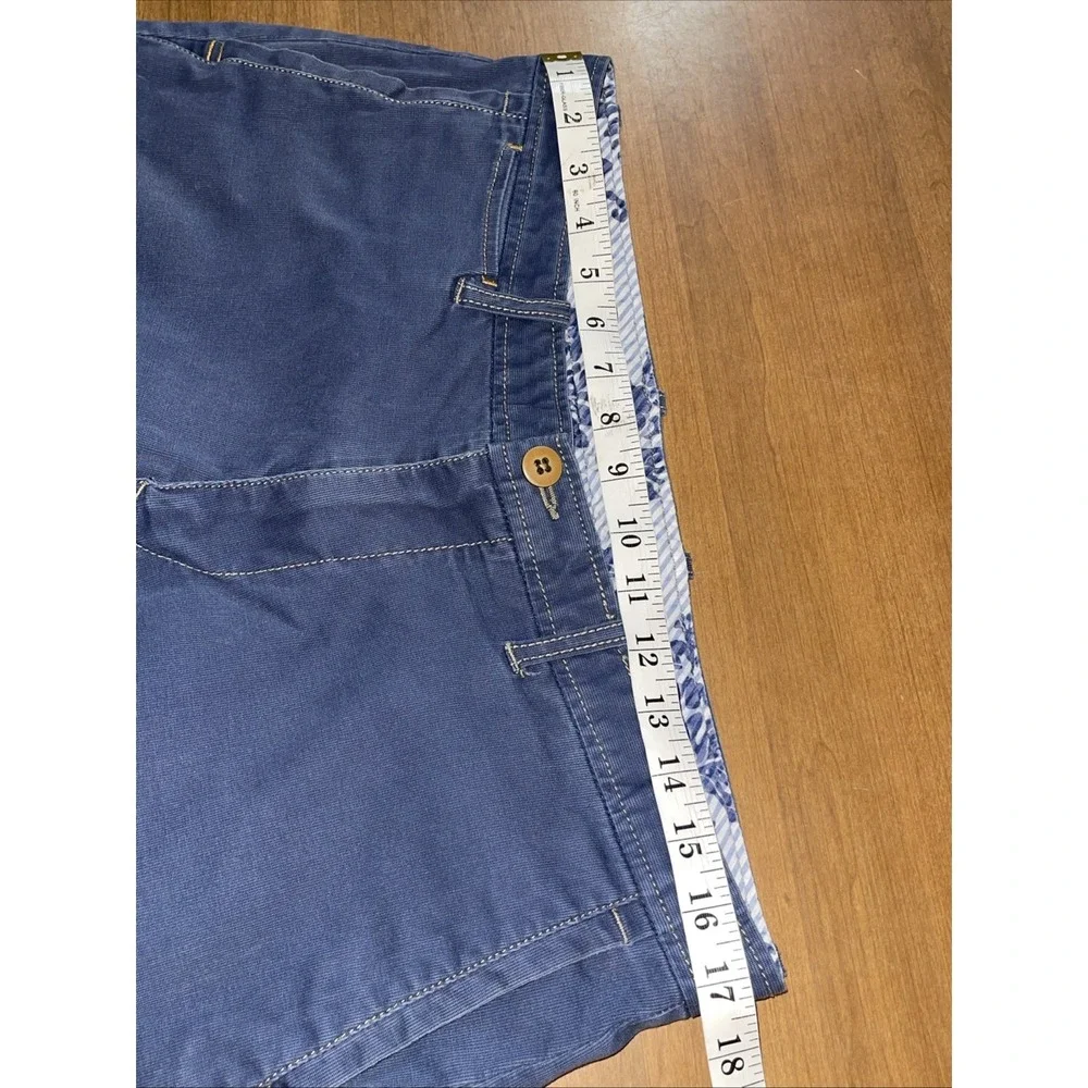 Tommy Bahama Short Men 34 Blue Stretch Cotton Chino Flat Front Beach Golf Resort